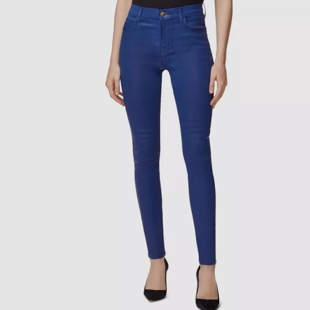 NWOT J Brand Maria Skinny Indigo Glass Coated Denim size 31  $278